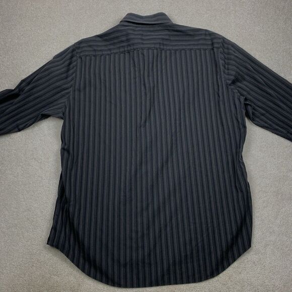 7 Diamonds Shirt Men XXL Button Up Long Sleeve Black Striped - Picture 6 of 14